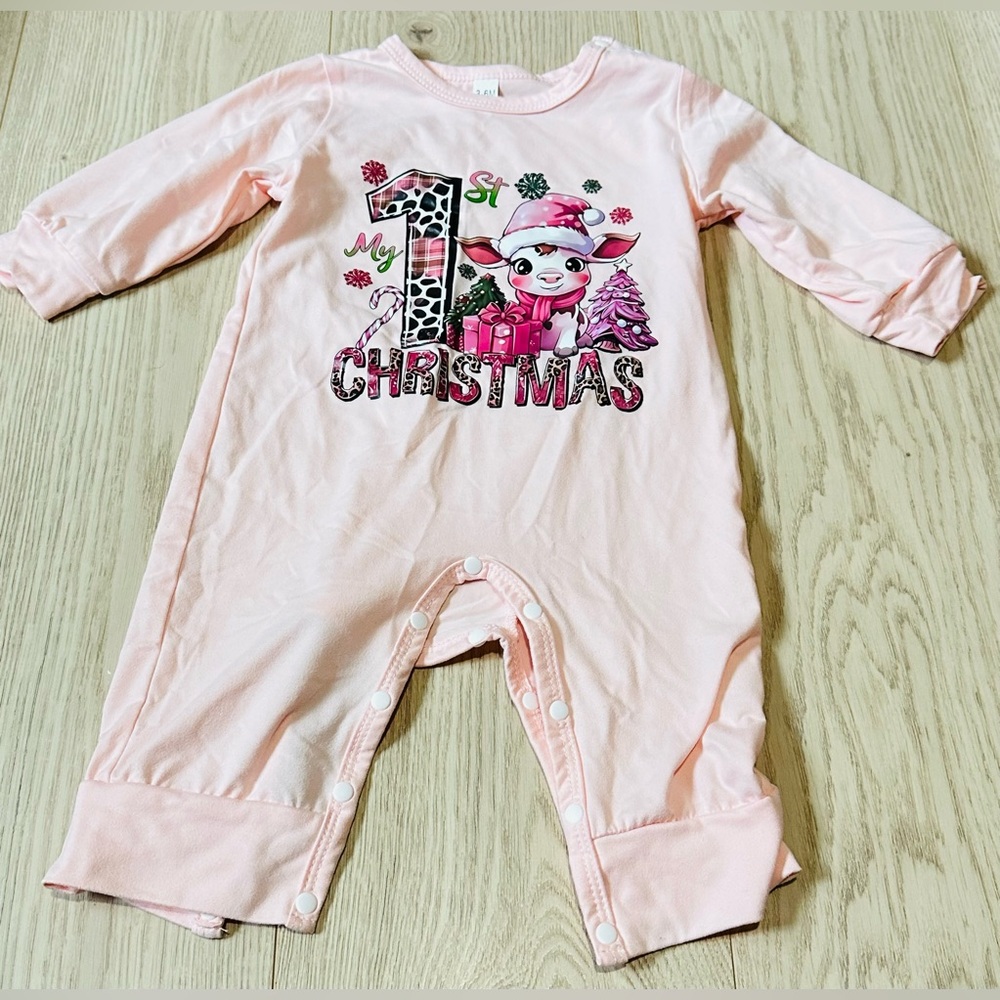Pink 'My 1st Christmas' Infant One Piece